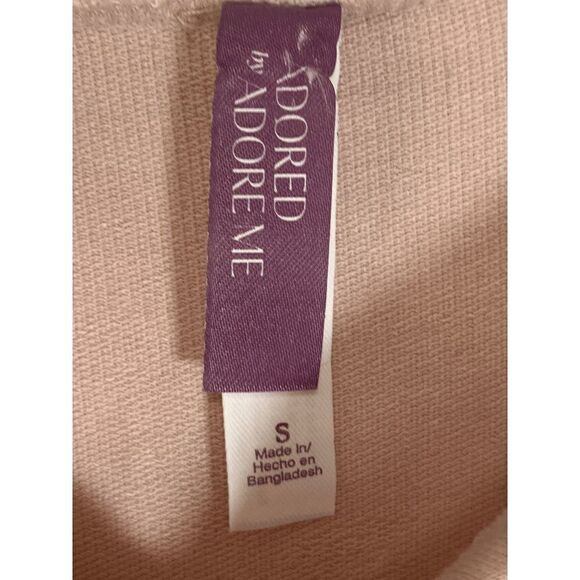 Adore Me Women's Long Sleeve Drawstring Pullover Hooded Sweatshirt Pink Small - Picture 5 of 6